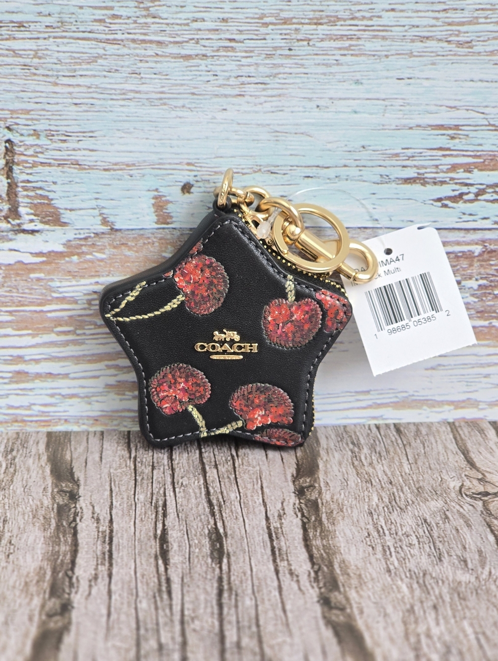 *NWT* COACH Star Bag Charm Pouch With Cherry Print - Picture 7 of 9